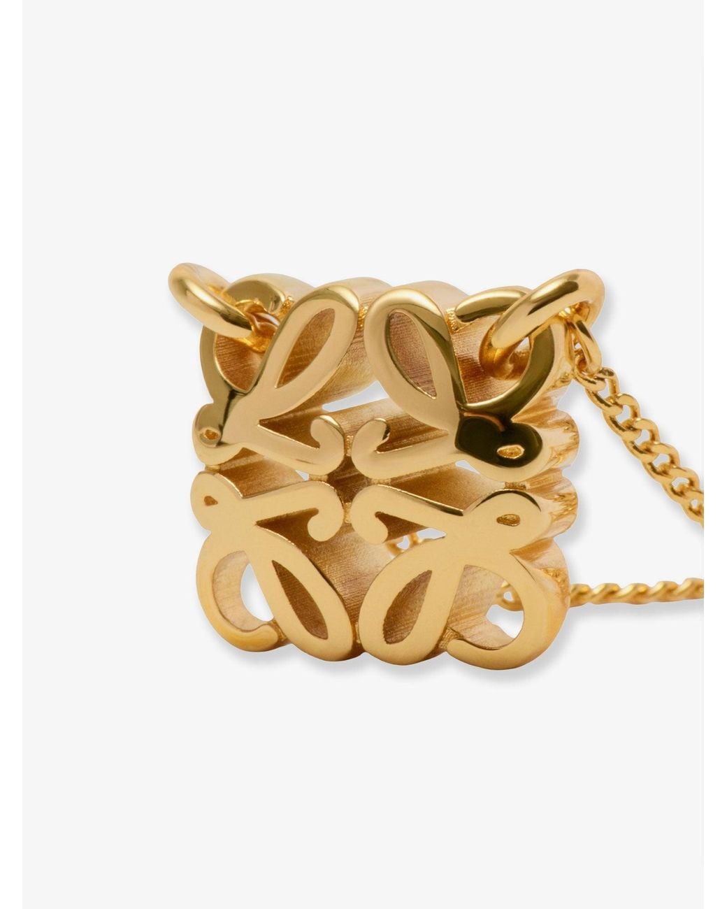 Loewe White Paula's Ibiza -Anagram Bombe Brass Necklace