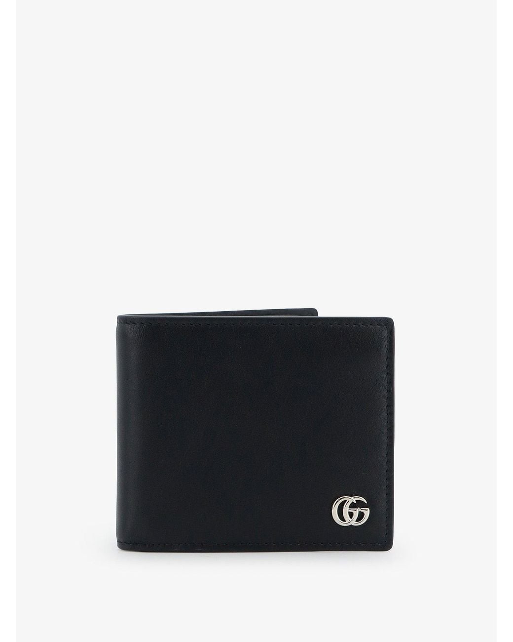 Gucci Black Gg Marmont Bi-Fold Leather Wallet for men