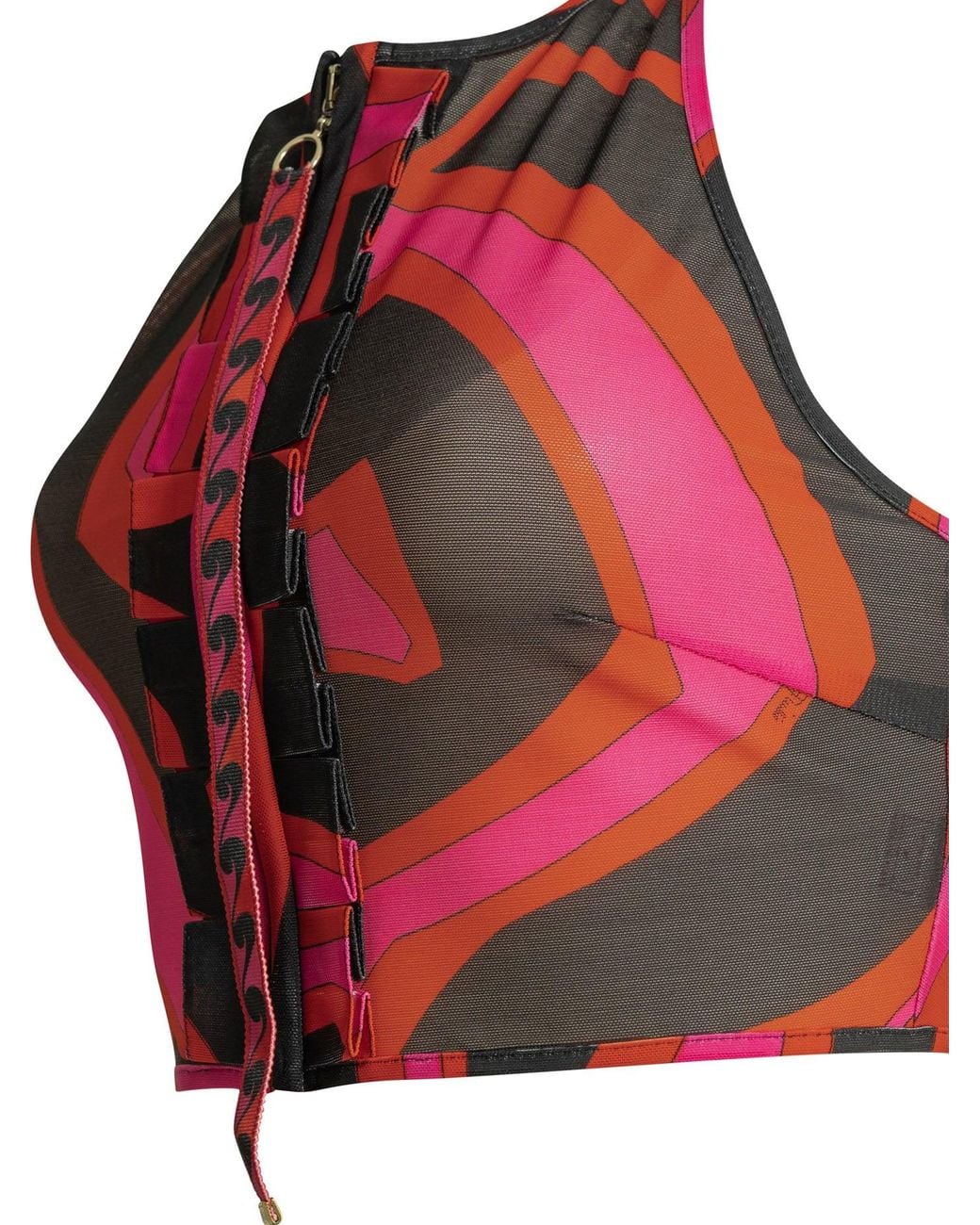 Emilio Pucci Red Marmo Fuchsia Polyamide Elastan Crop Top