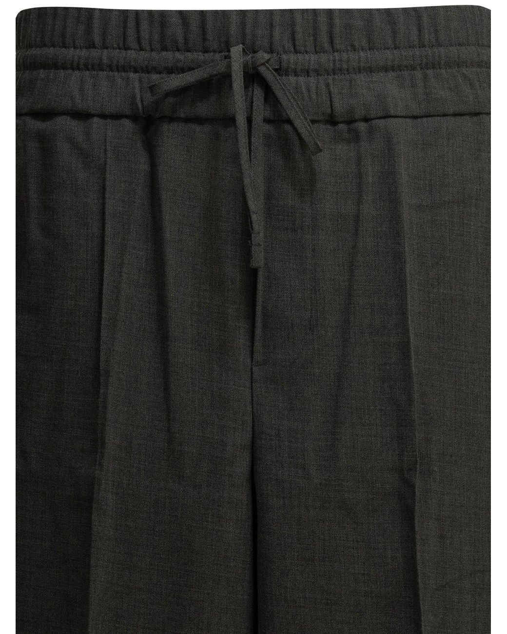 AMI Gray Casual Wool Pants for men