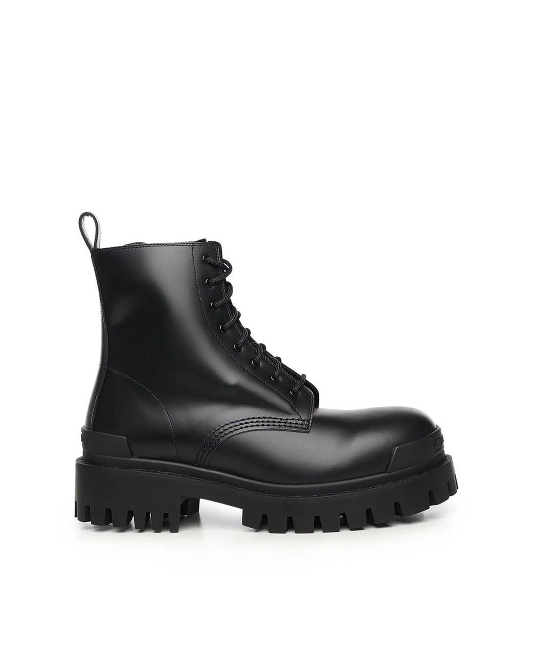 Balenciaga Black "Strike" Leather Ankle Boots