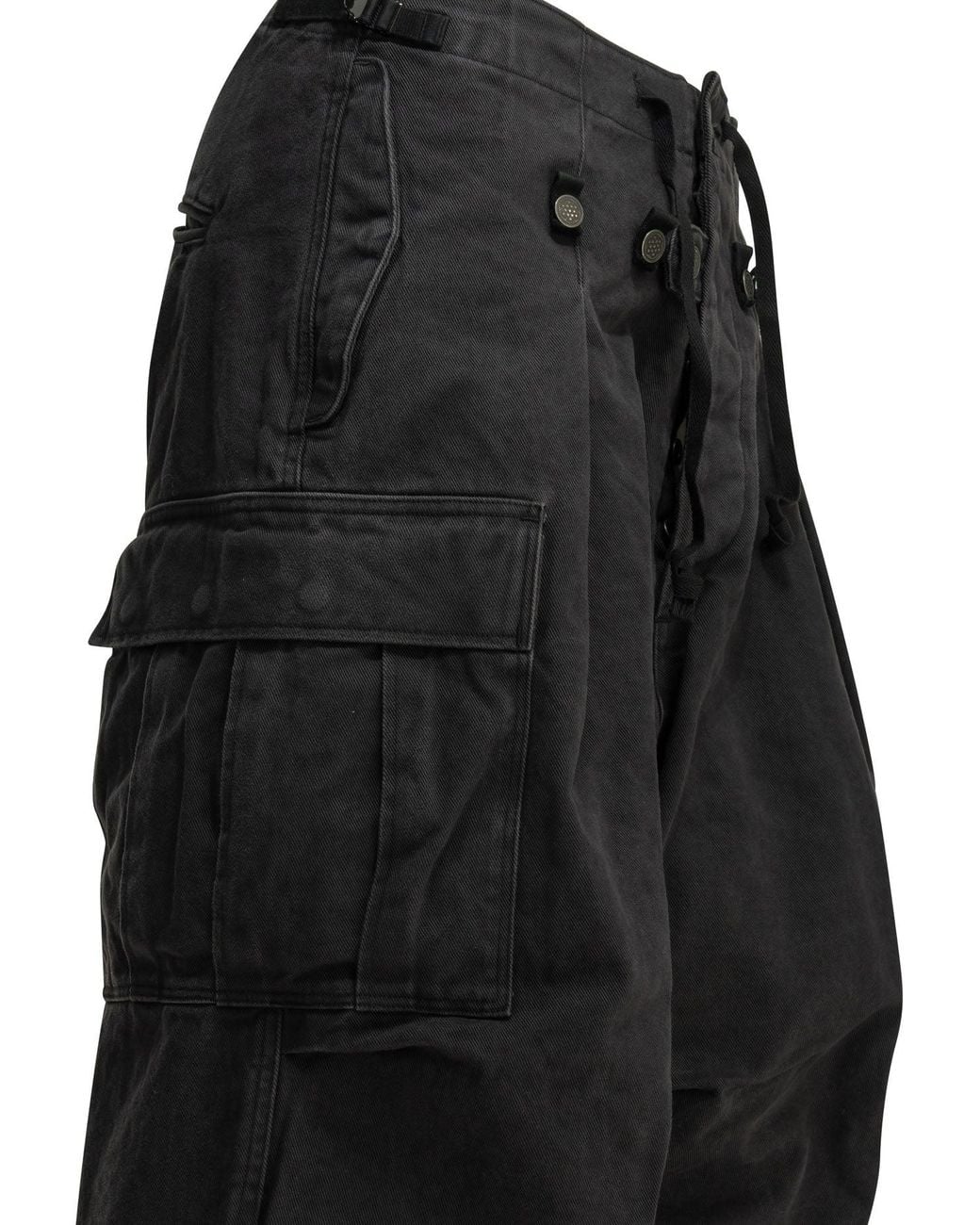 Kapital Black Rip Stop Jumbo Cargo Pants for men