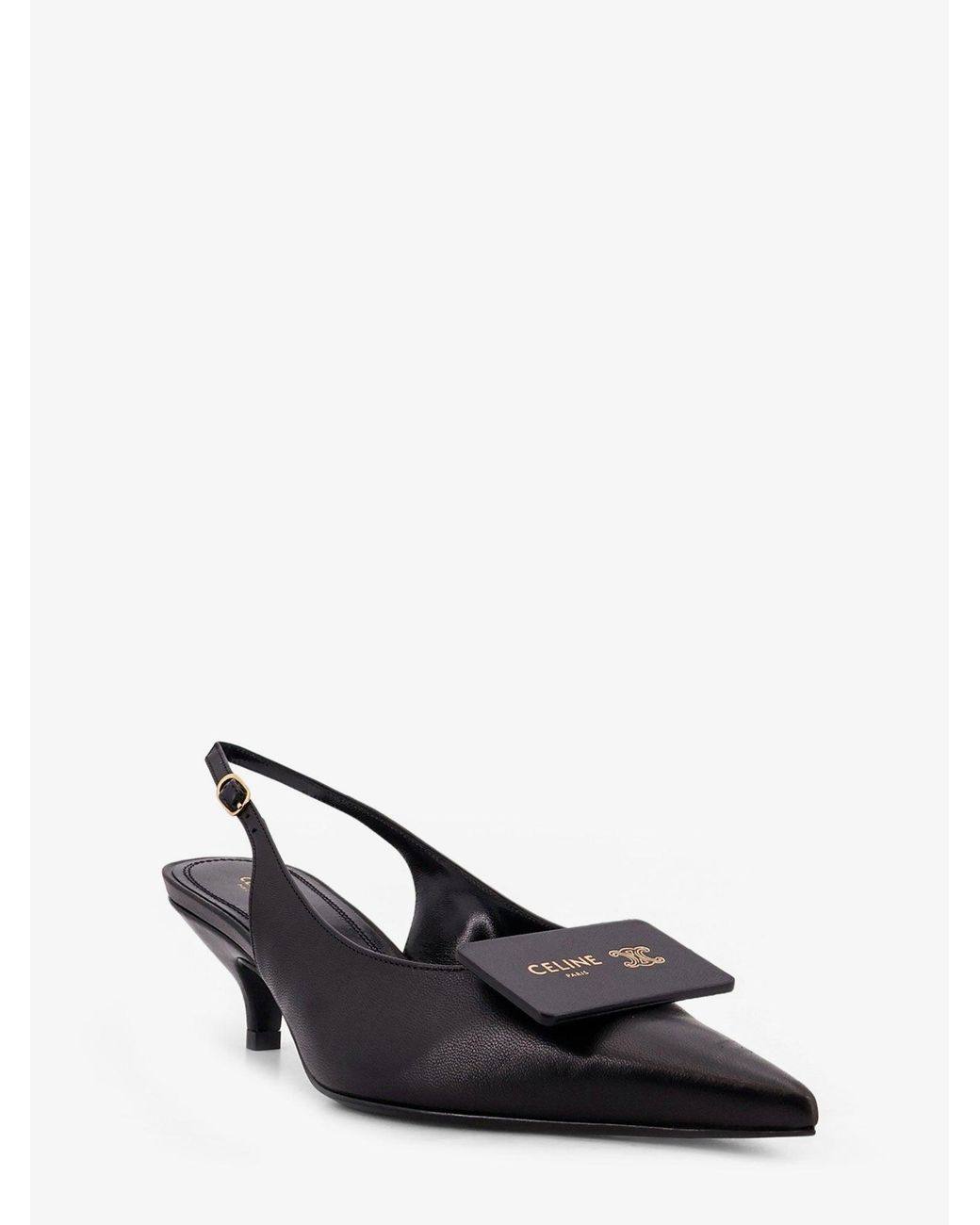 Céline White Signature Leather Pumps
