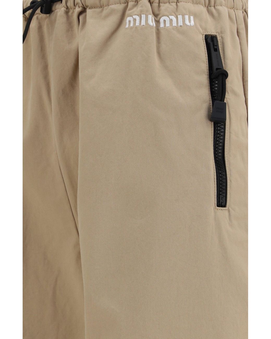 Miu Miu Natural Elasticated Waist Cotton Gabardine Pants Corda