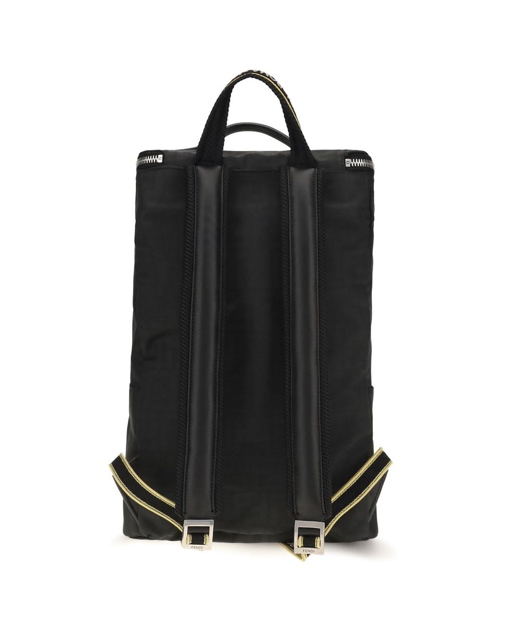 Fendi Black Tourist Ff Logo Jacquard Backpack Nero for men