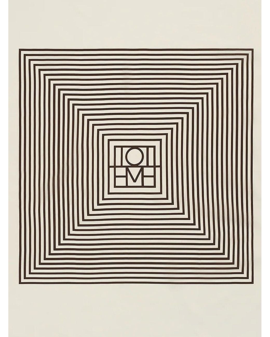 Totême  White Centered Monogram Silk Foulard