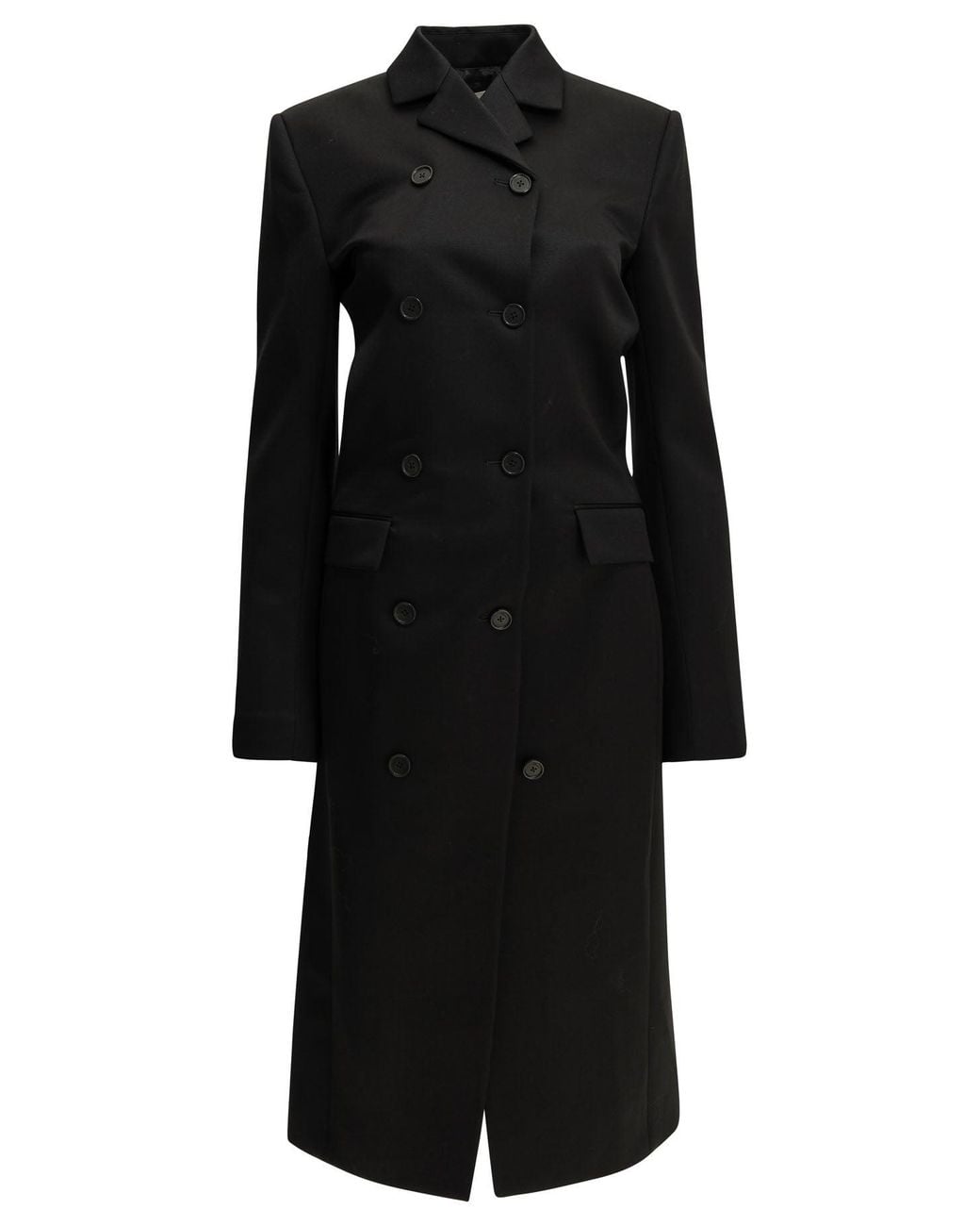 Khaite Black Rolon Long Coat