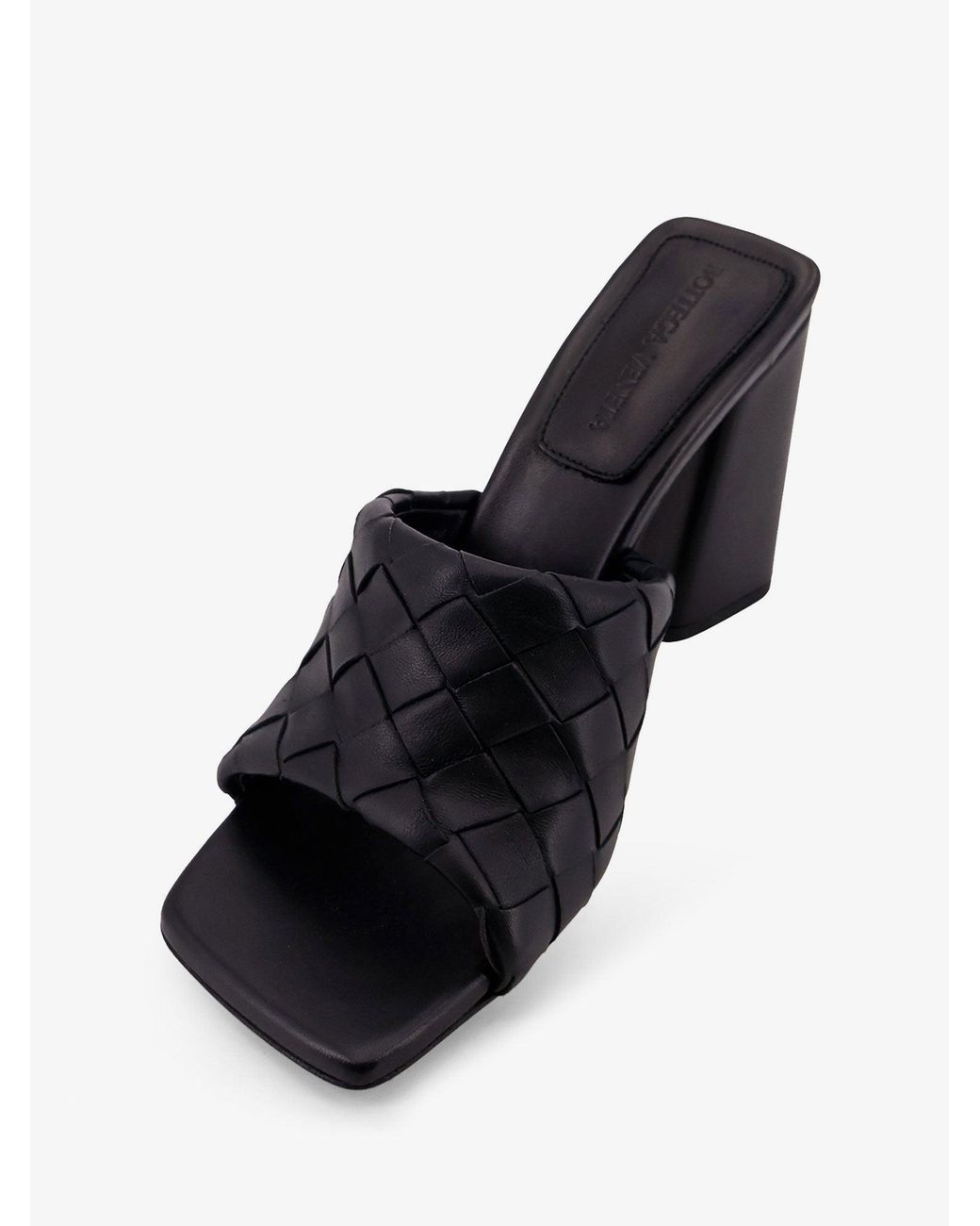 Bottega Veneta Black Parco Letaher Sandals