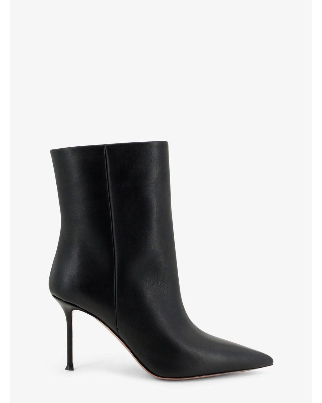 Aquazzura Black Harper Leather Ankle Boots