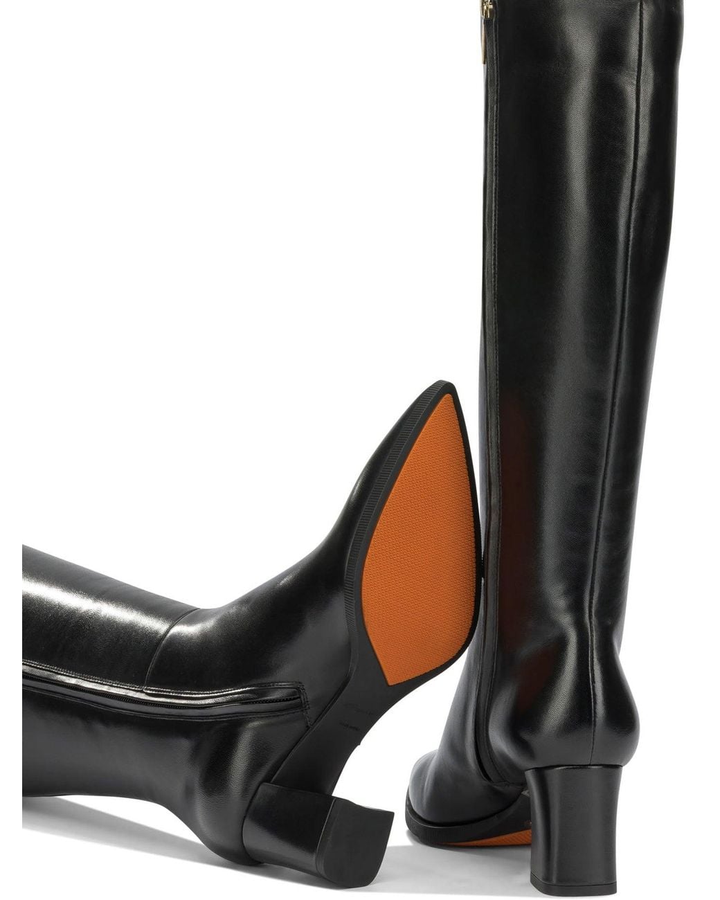 Santoni Black Dyana 65Mm Knee-High Boots