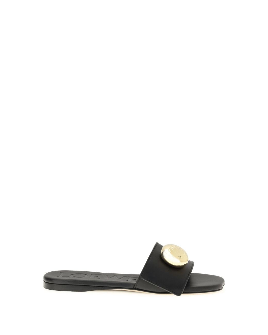 Loewe White Sandals Pebble Calf Leather