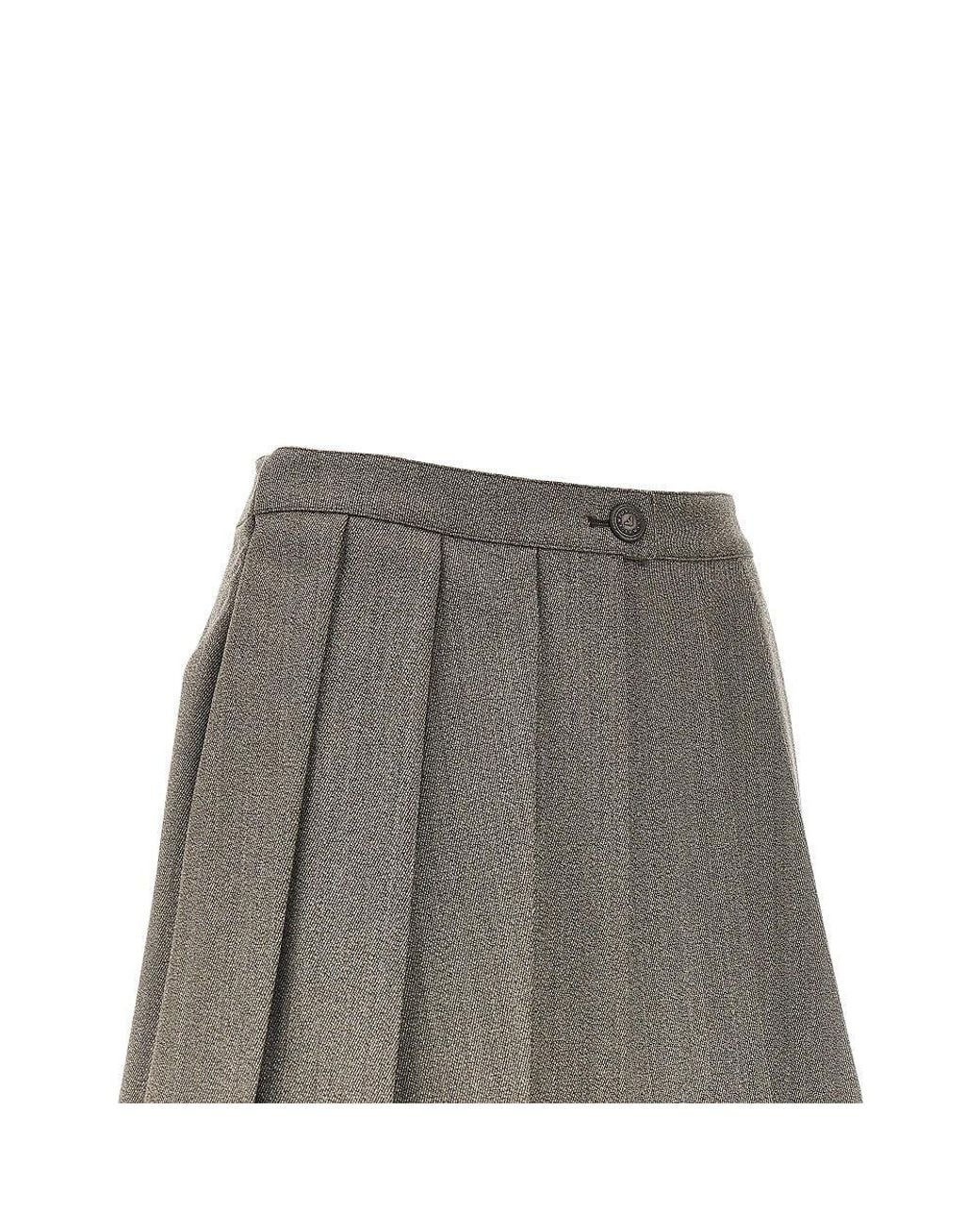 Emporio Armani Gray Wool Twill Skorts
