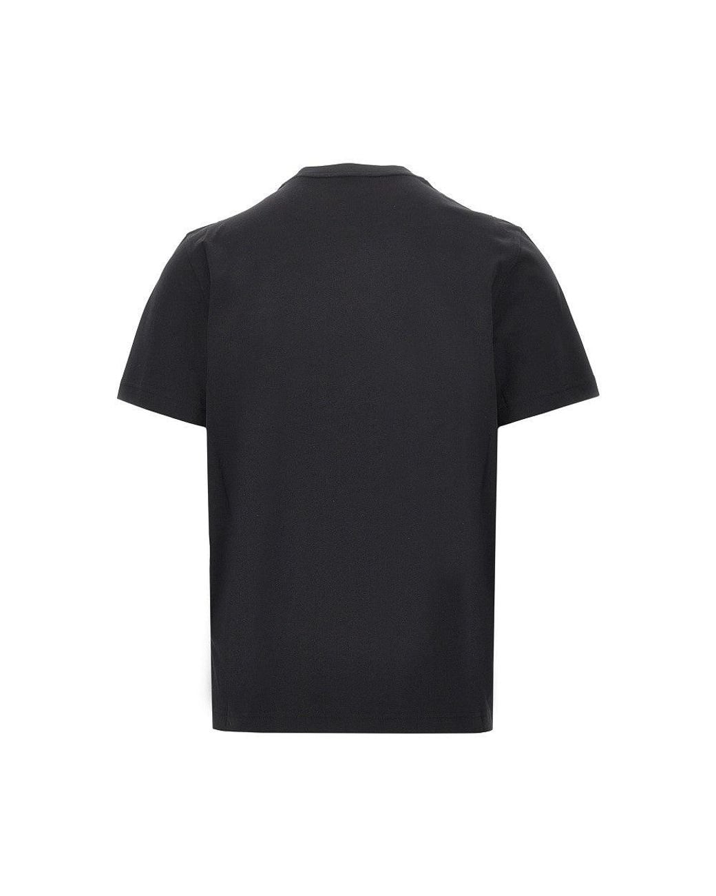 Moncler Black Tricolour Embroidered Logo T-Shirt for men