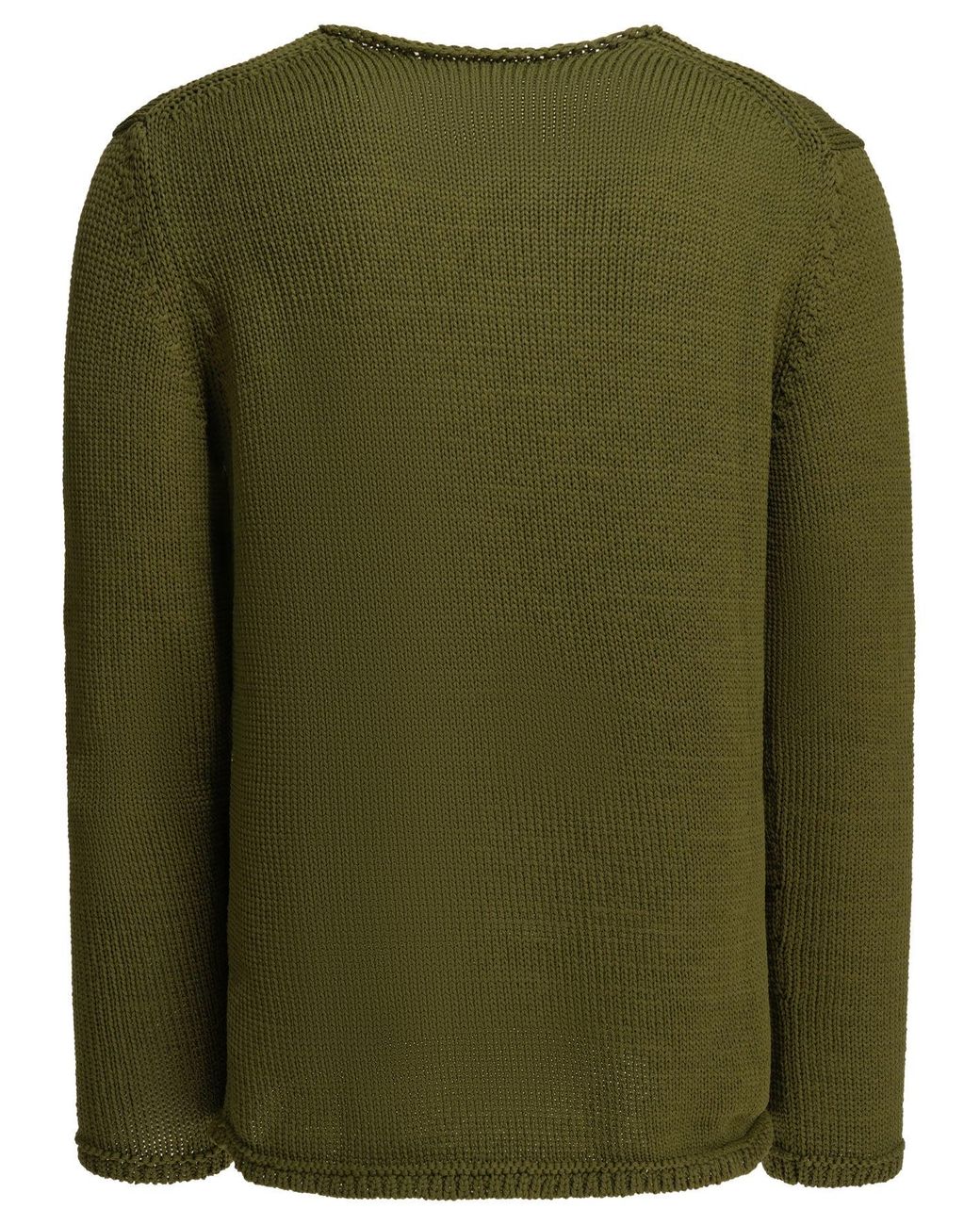 Comme des Garçons Green Shirt Crew-Neck Sweater With Logo for men
