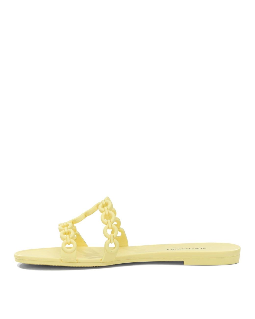 Aquazzura Yellow "Inifinity Chain" Slides