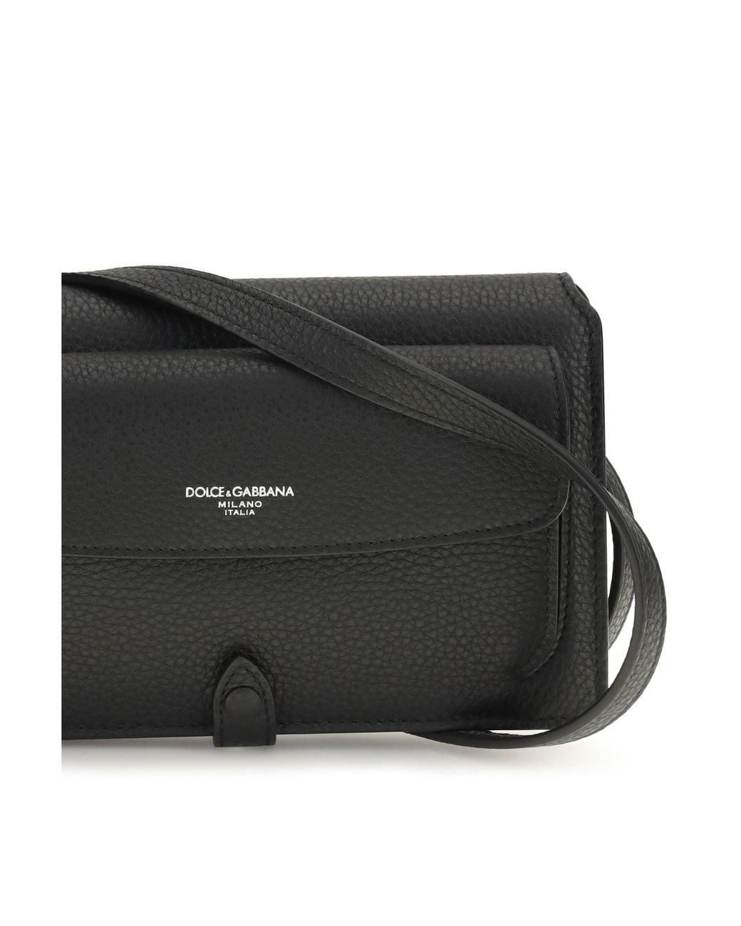 Dolce & Gabbana Black Dolce & Gabbana Calfskin Crossbody Minibag for men