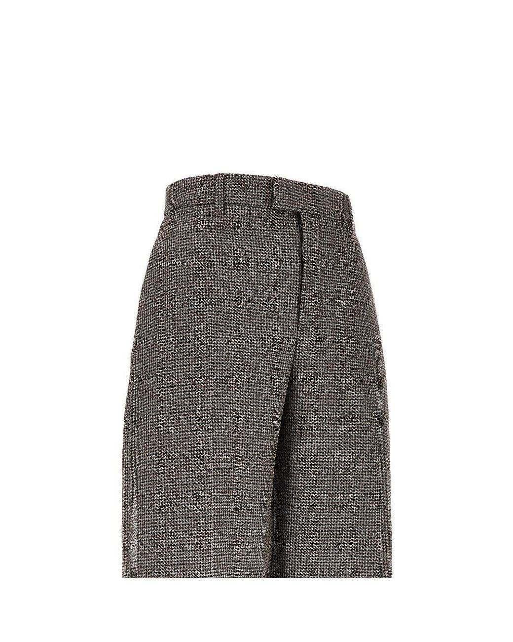 AMI Brown Houndstooth Balloon Cut Pants