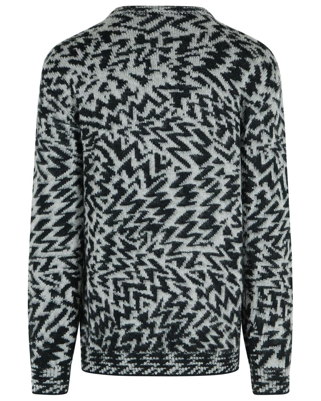 Laneus Black Two Tone Wool Blend Sweater
