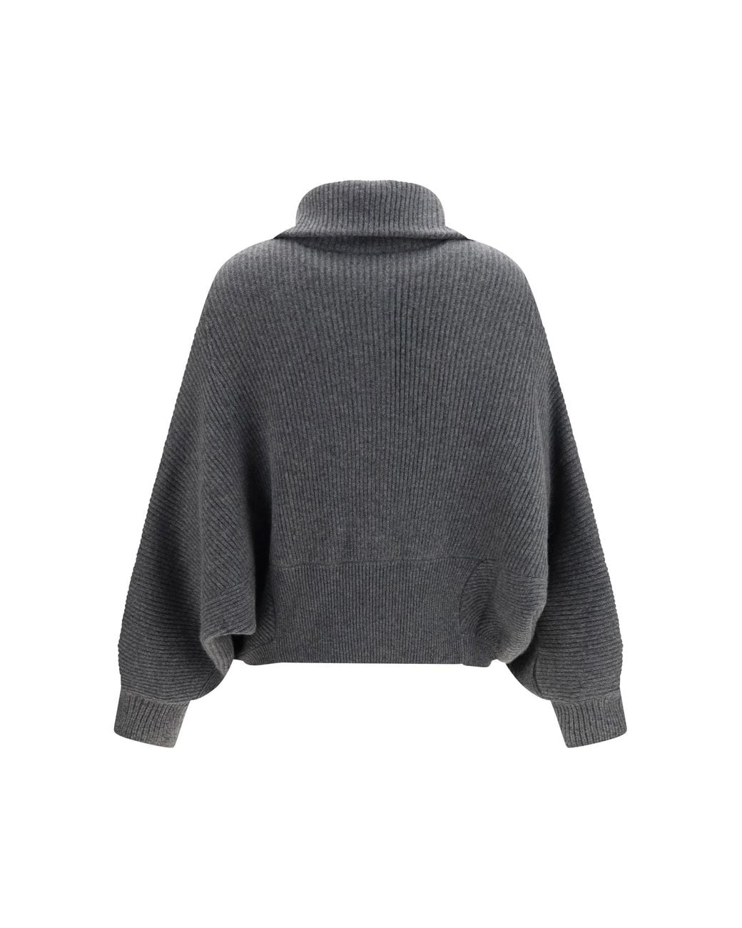 Brunello Cucinelli Gray High Neck Cashmere Cardigan