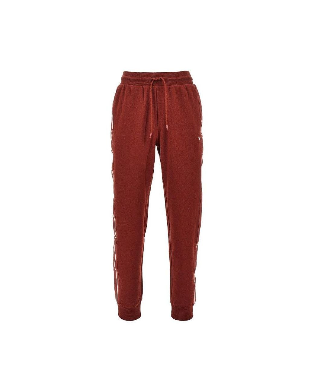 EA BODYWEAR Red French Terry Loungewear Pants for men