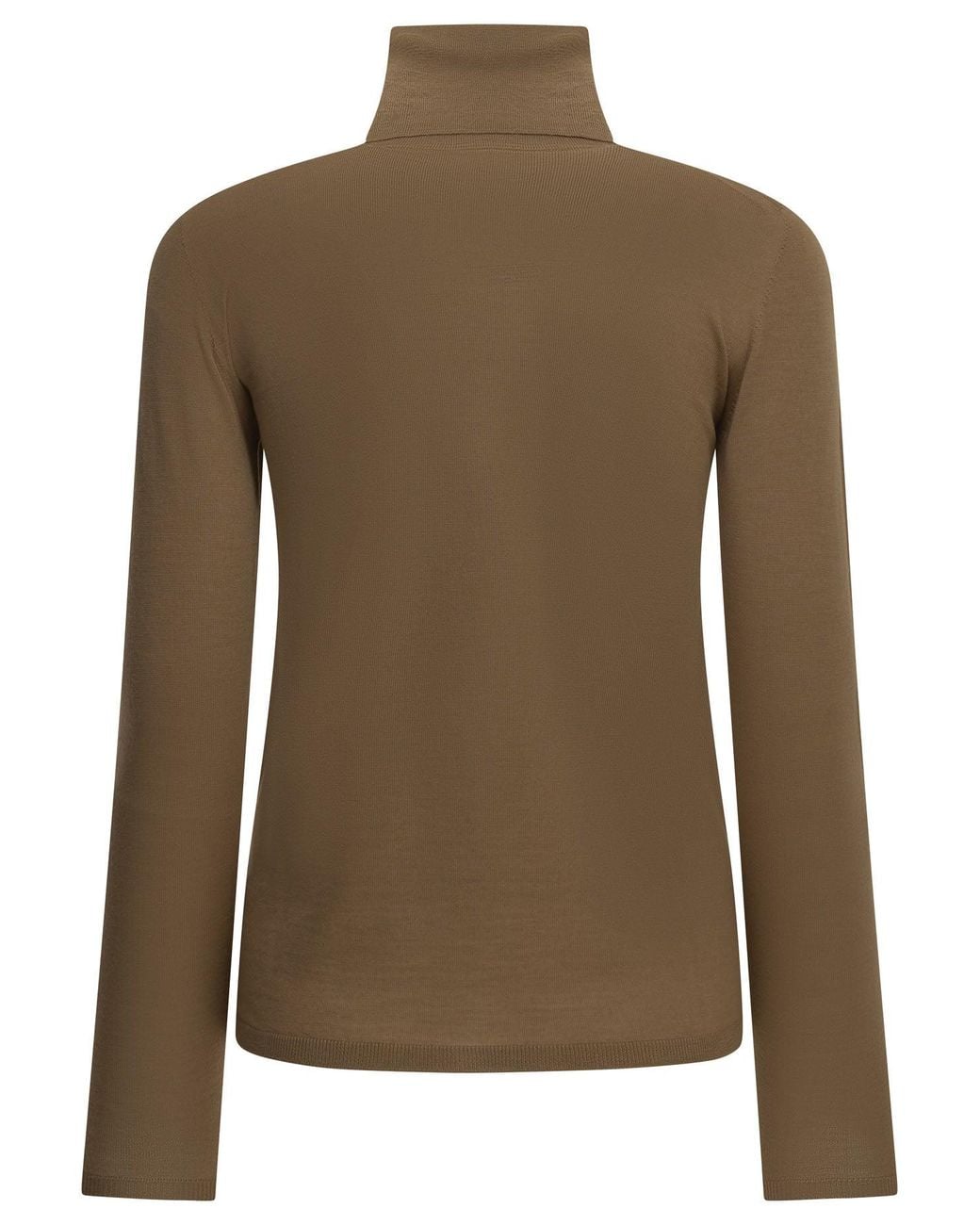 Max Mara Green Virgin Wool Turtleneck Sweater
