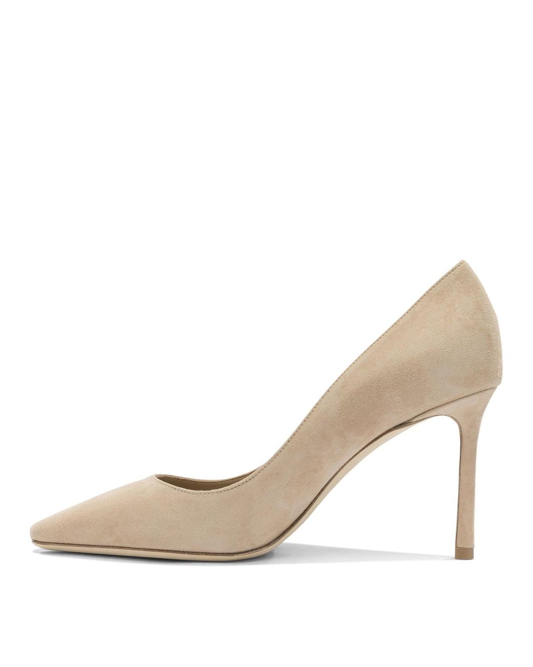 Jimmy Choo White Romy 85 Heeled Shoes Beige