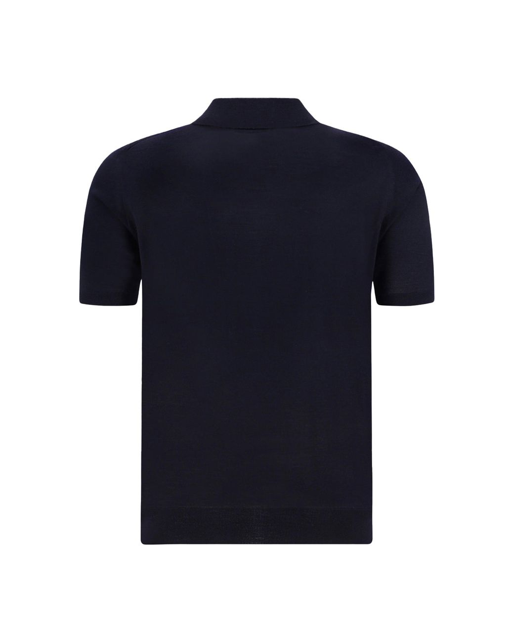 Prada Blue Virgin Wool Polo Shirt Nero for men