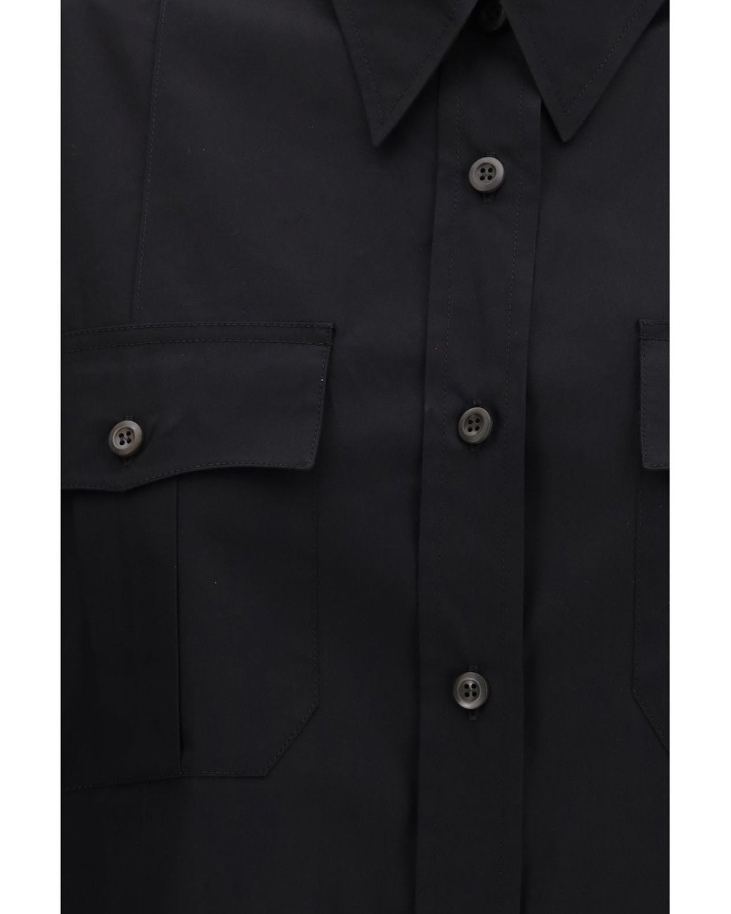 Prada Black Short-Sleeve Poplin Shirt