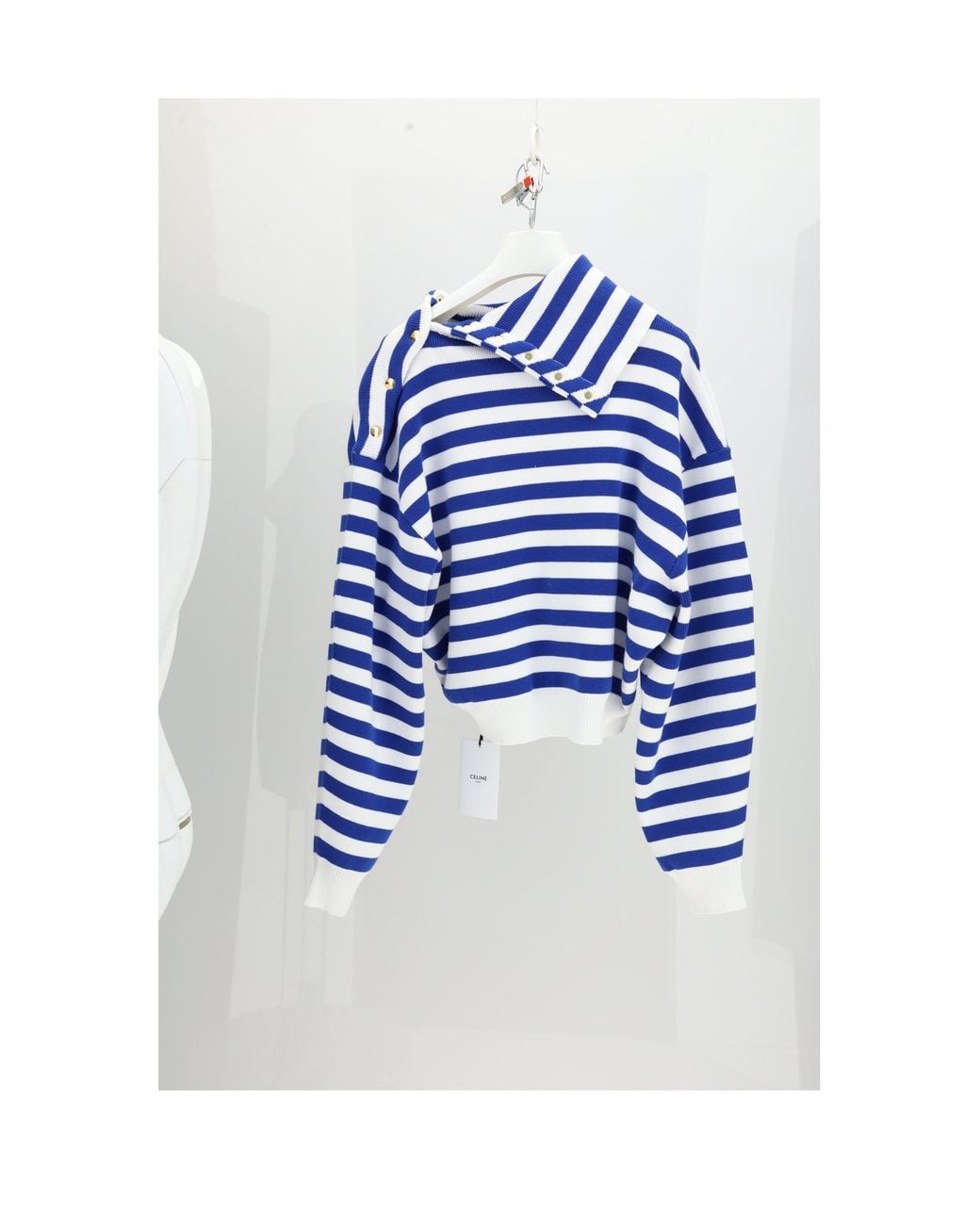 Céline Blue High Neck Sweater-Royal/Royal Cotton