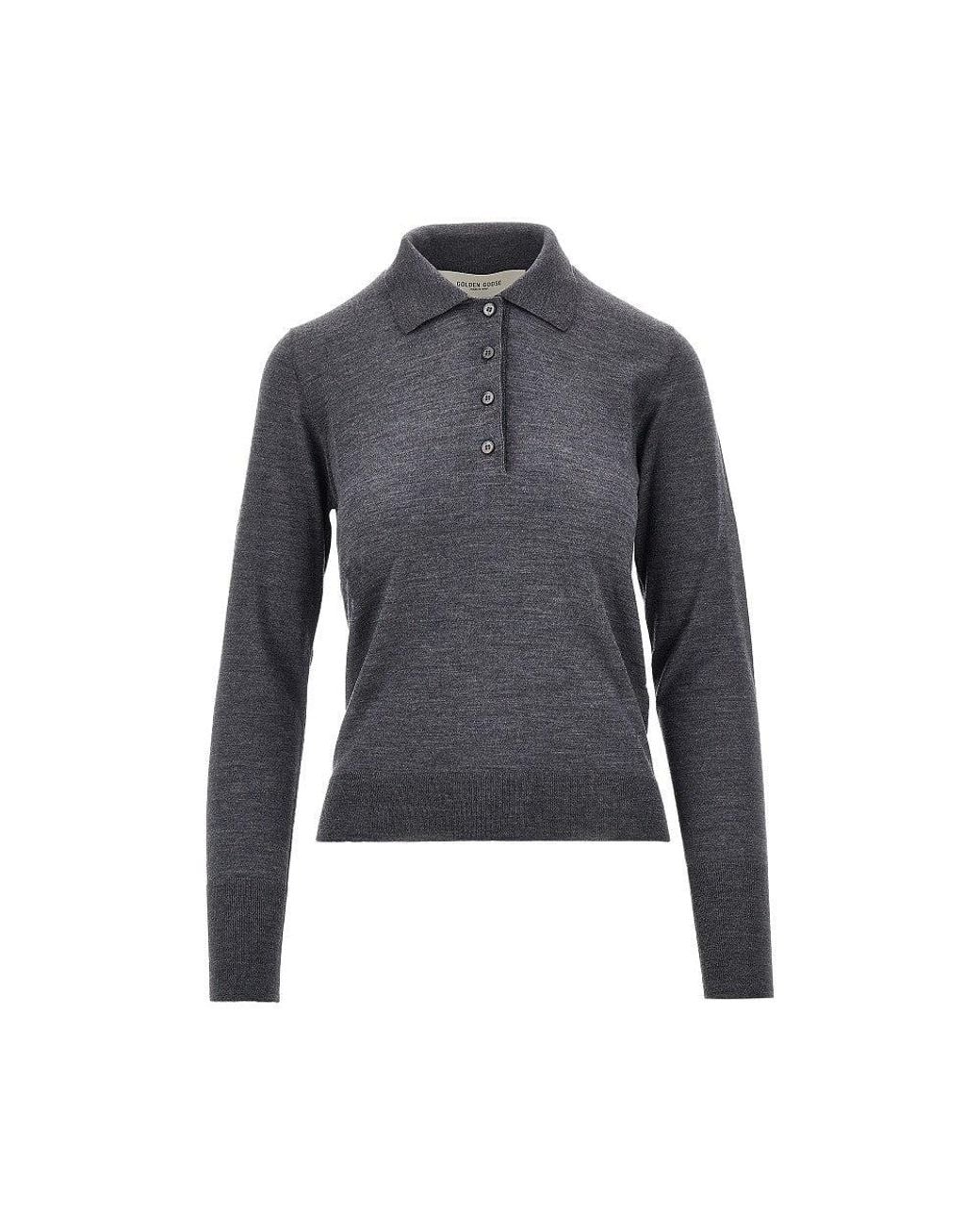 Golden Goose Deluxe Brand Blue 'Ghislayne' Knitted Polo Shirt