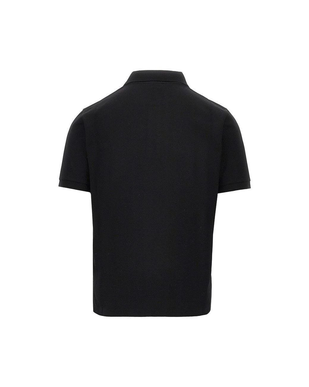 Saint Laurent Black Cassandre Embroidery Boxy Polo Shirt for men