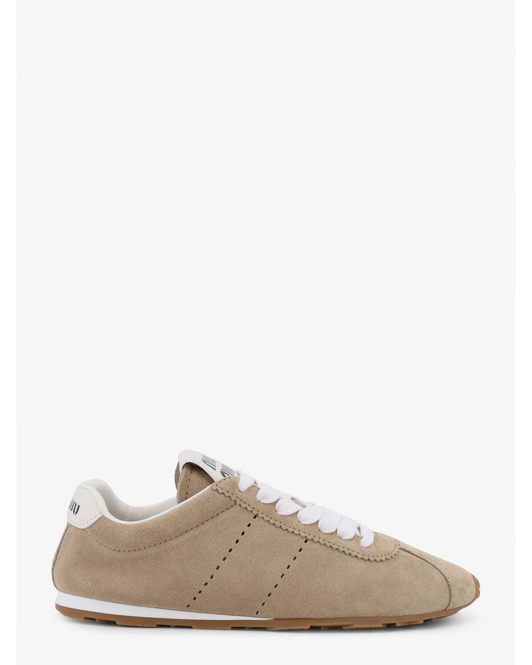 Miu Miu Natural Suede Plume Sneakers