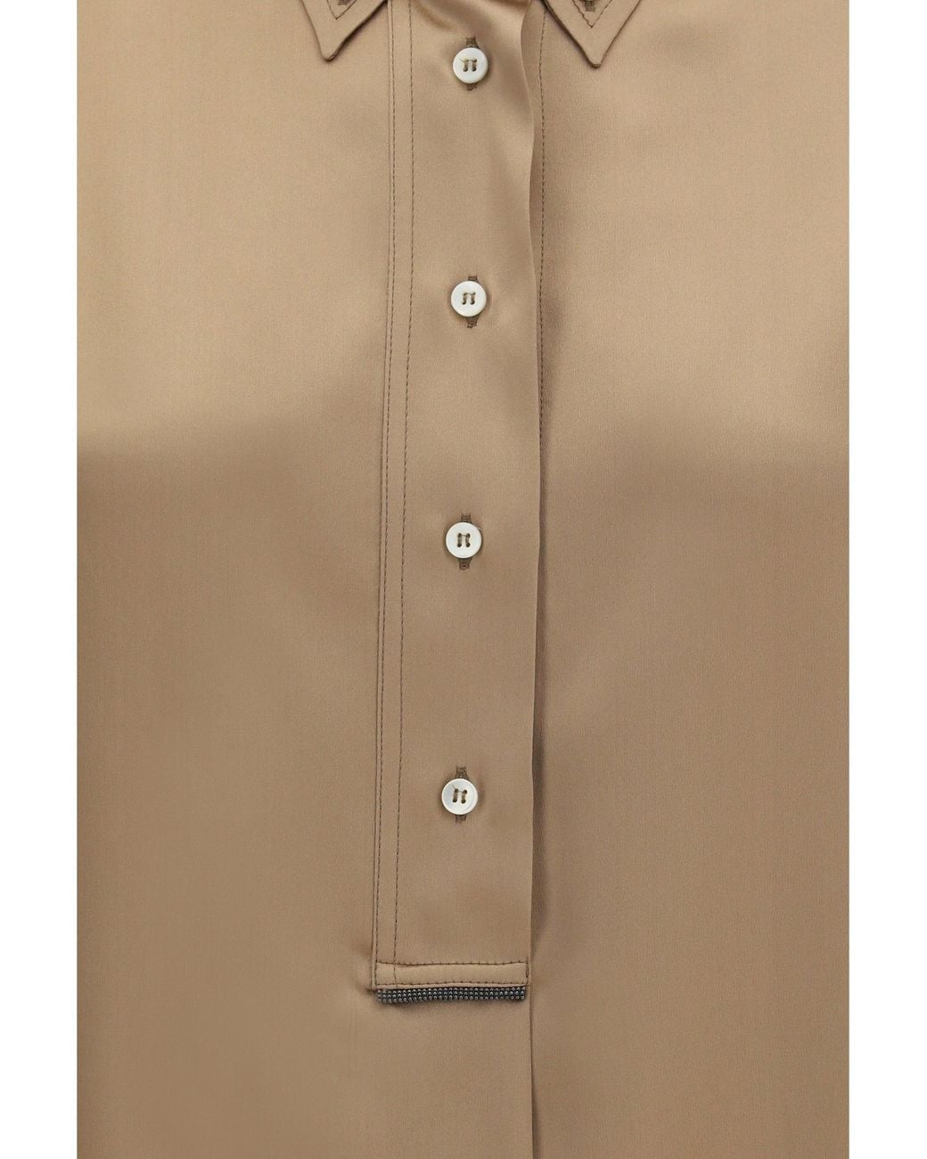 Brunello Cucinelli Brown Silk Shirt