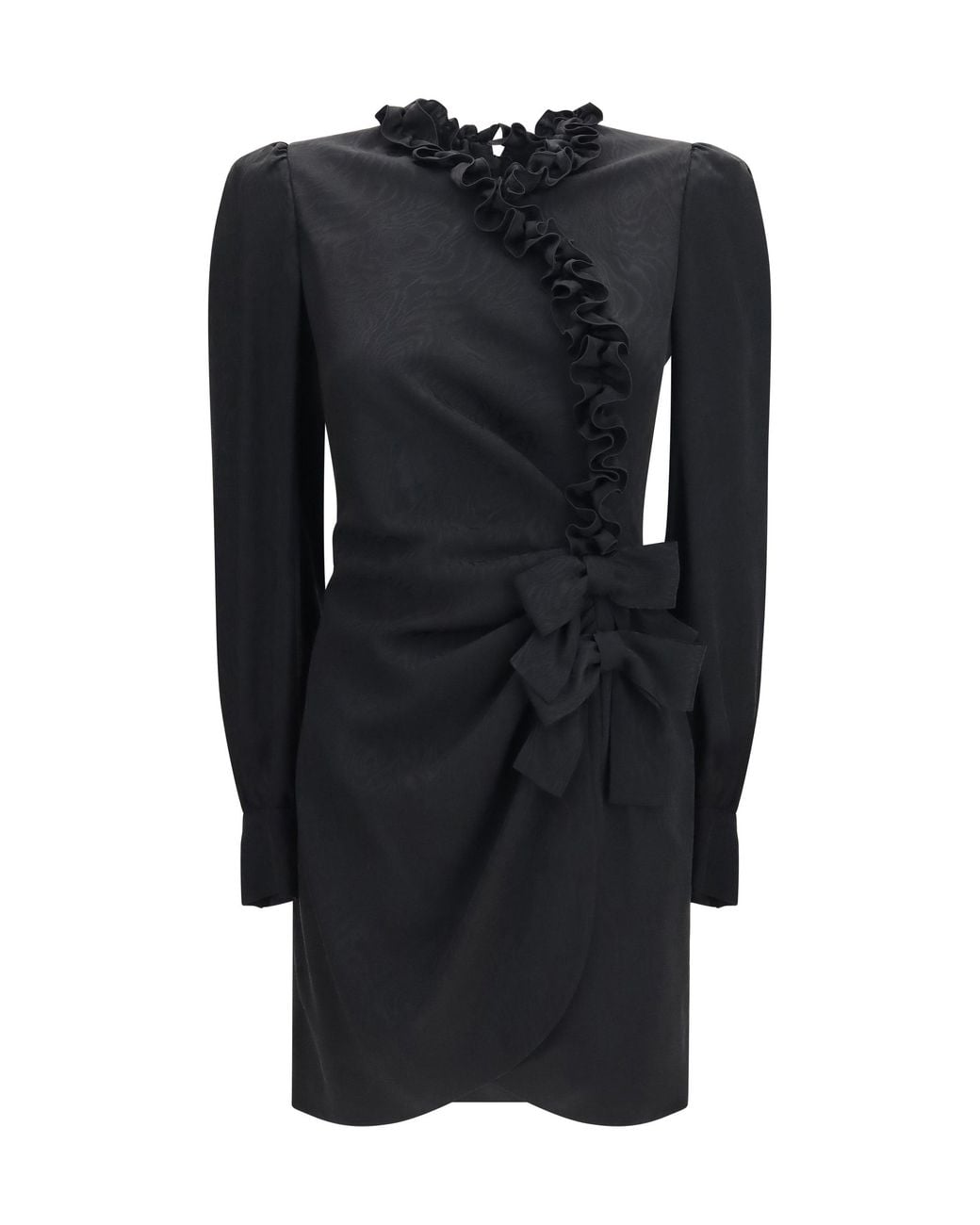 Alessandra Rich Black Silk Jacquard Mini Dress