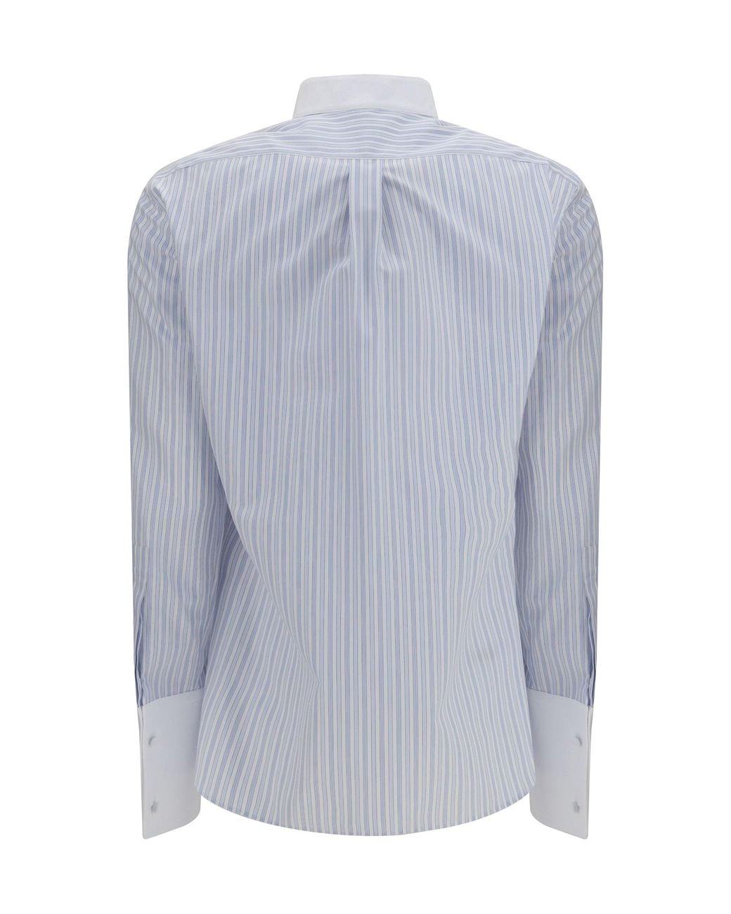 Tom Ford Blue Striped Shirt With Front Detail