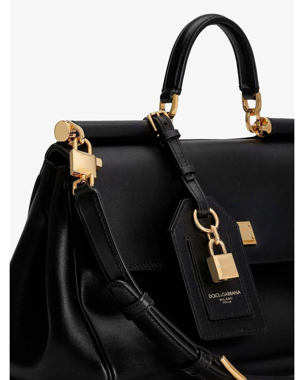 Dolce & Gabbana Black My Sicily Leather Crossbody Bag