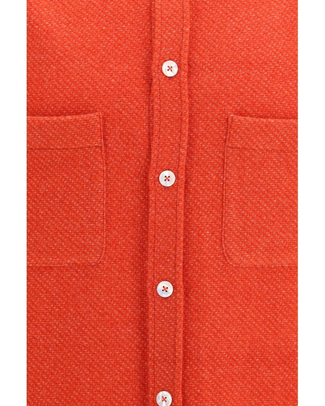 Umit Benan Orange Trutz Cashmere Shirt Tomato for men