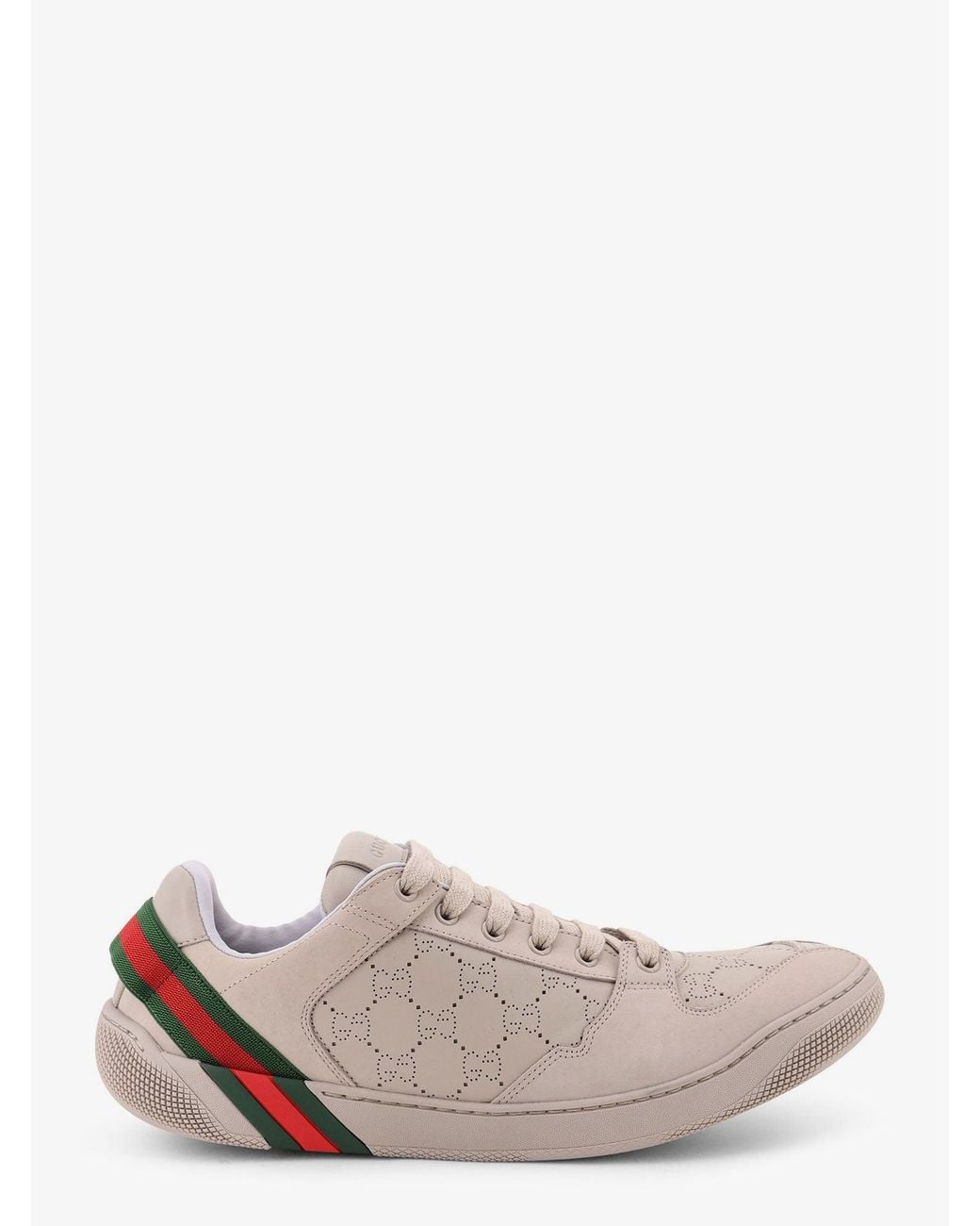 Gucci White Gg Leather Sneakers for men