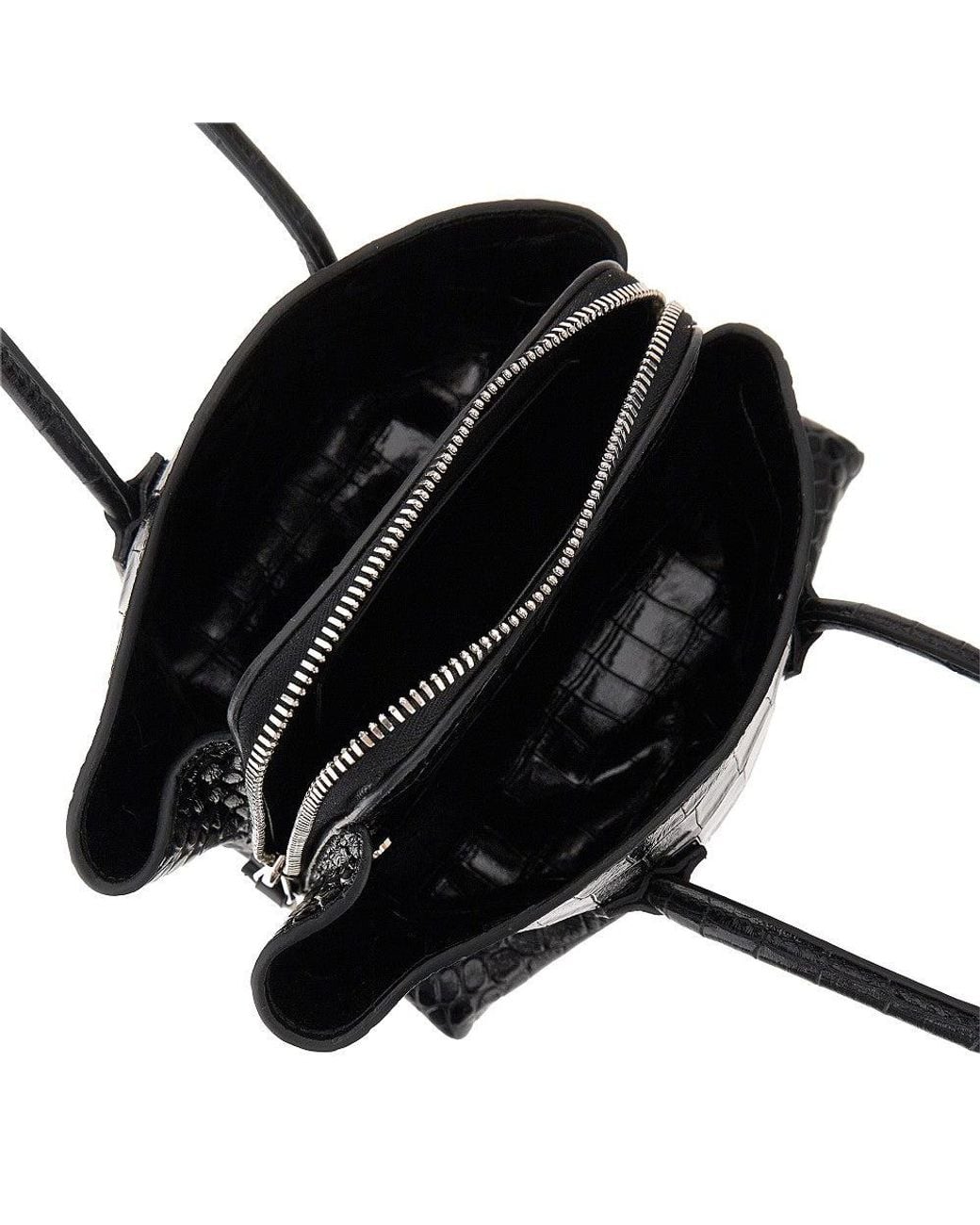 The Attico Black Leather Mini 'La Passeggiata' Bag