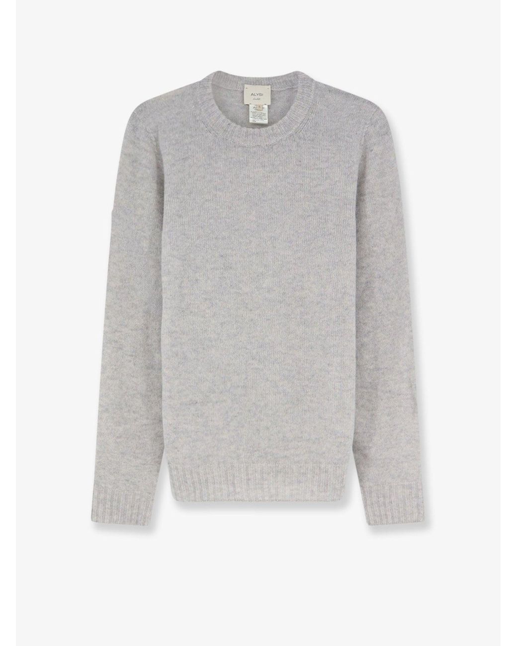 Alysi Gray Merino Wool And Cashmere Blend Sweater