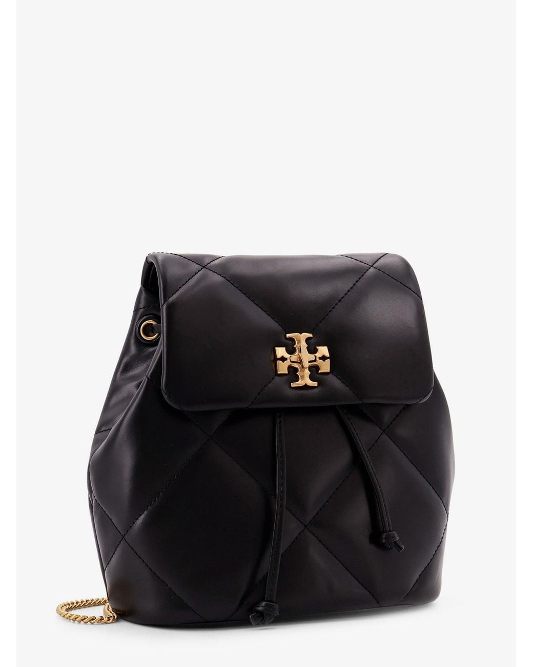 Tory Burch Black Kira Diamond Leather Backpack