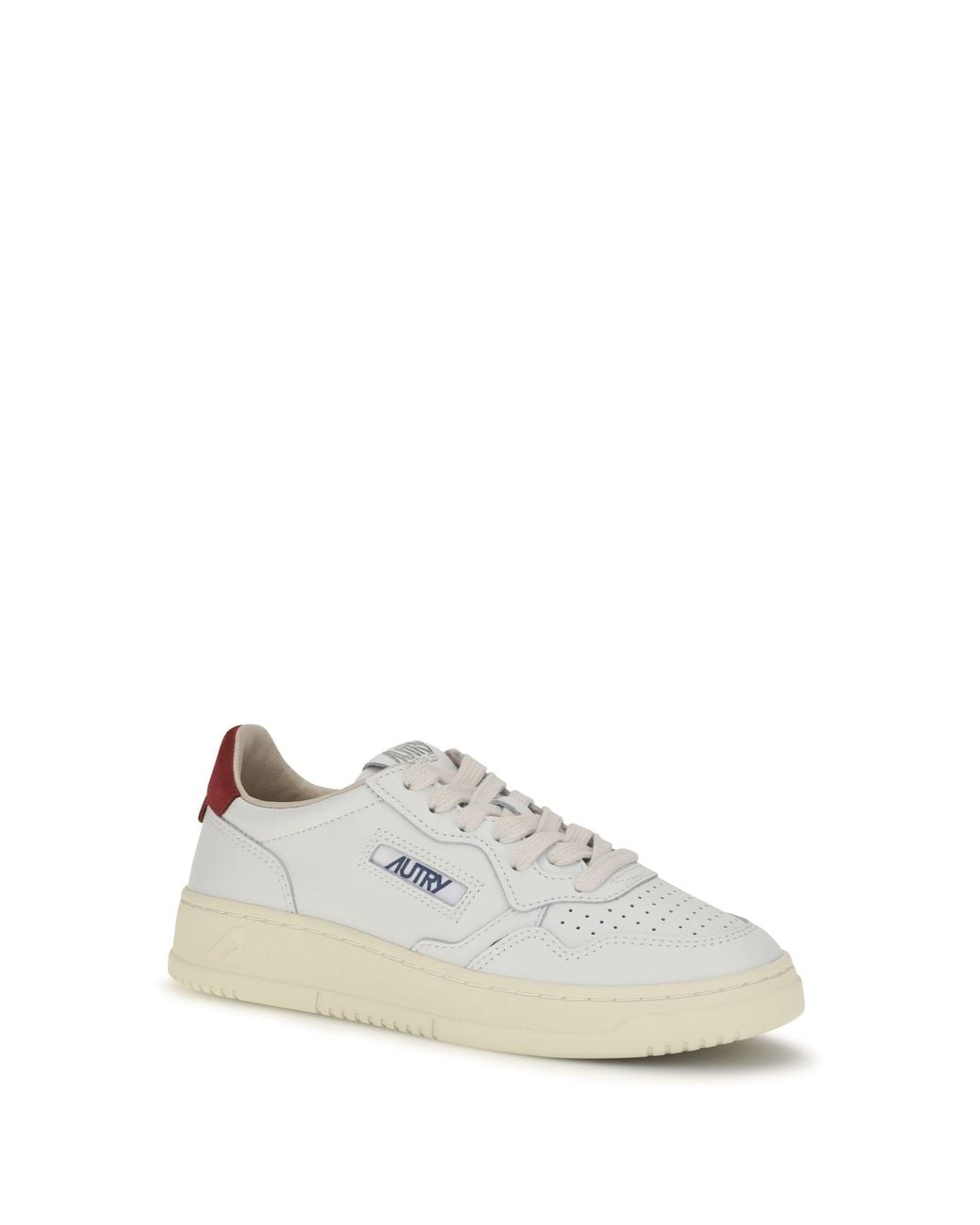 Autry White Medalist Low Leather Sneakers/Deep Claret