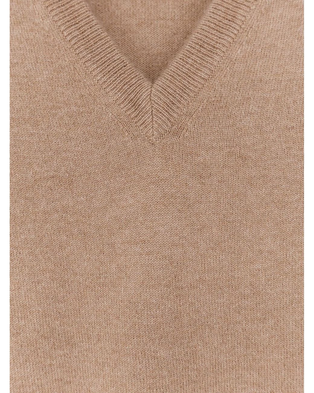 Brunello Cucinelli White Cashmere Sweater for men