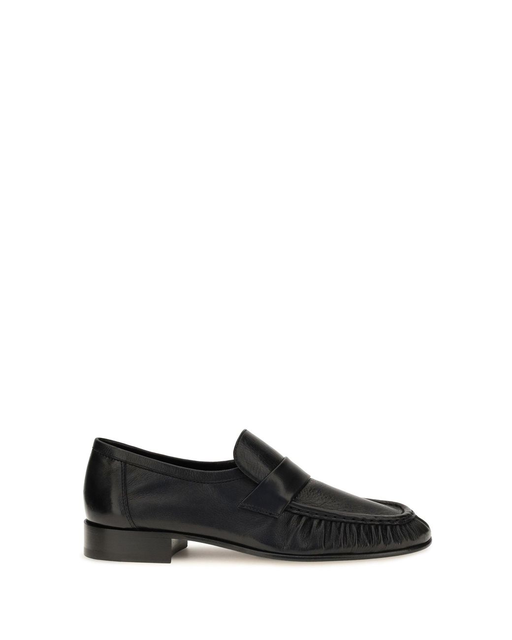 The Row Black Soft Suede Loafers