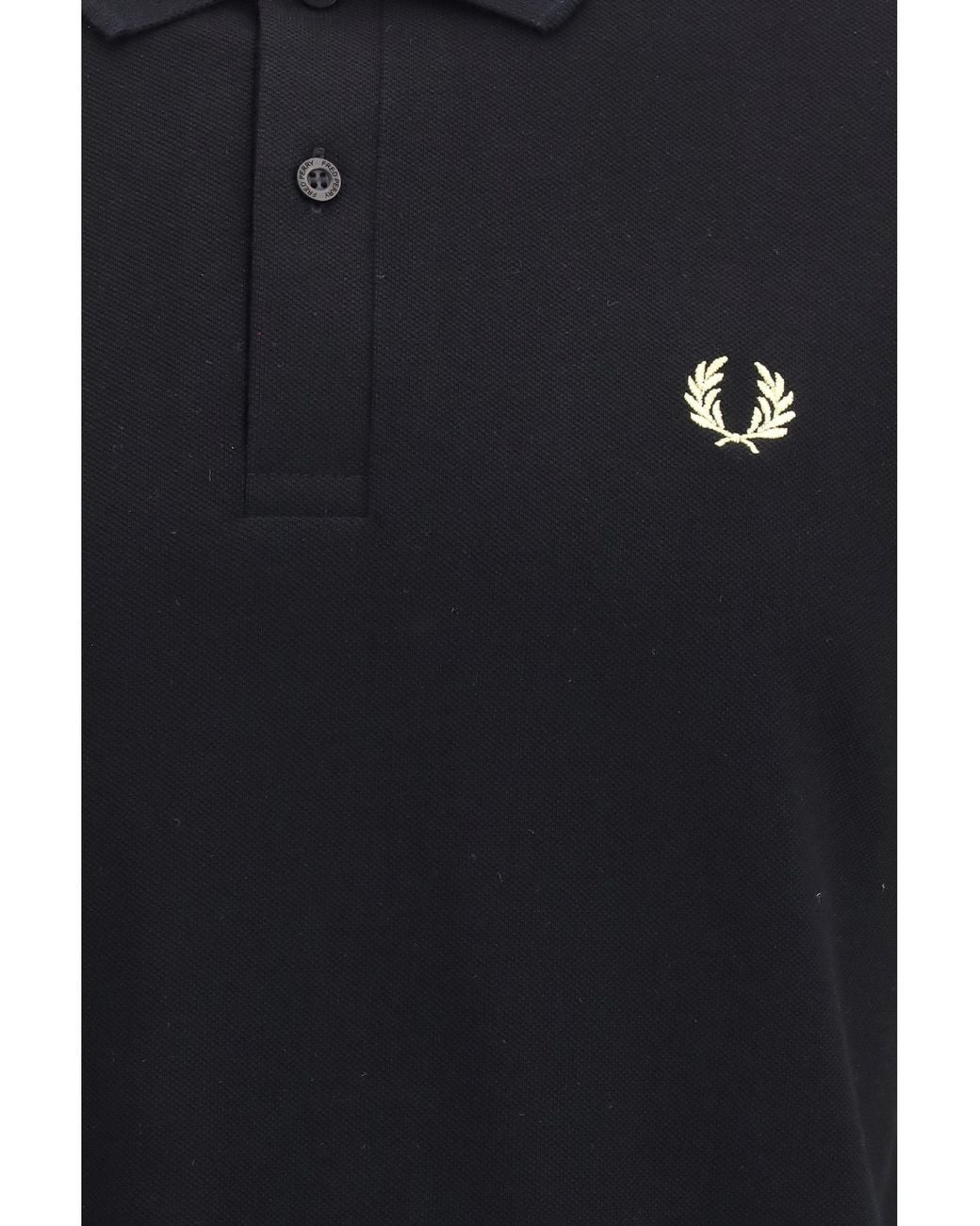 Fred Perry Black M3 Cotton Piqué Polo/Champagne for men