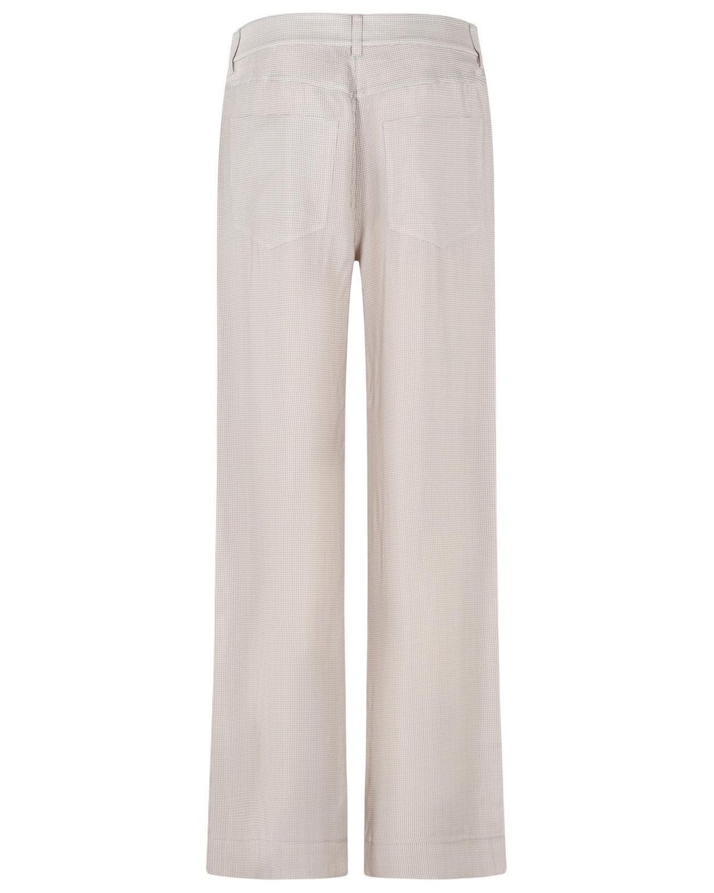 Acne White 'Check Casual' Cupro Pants