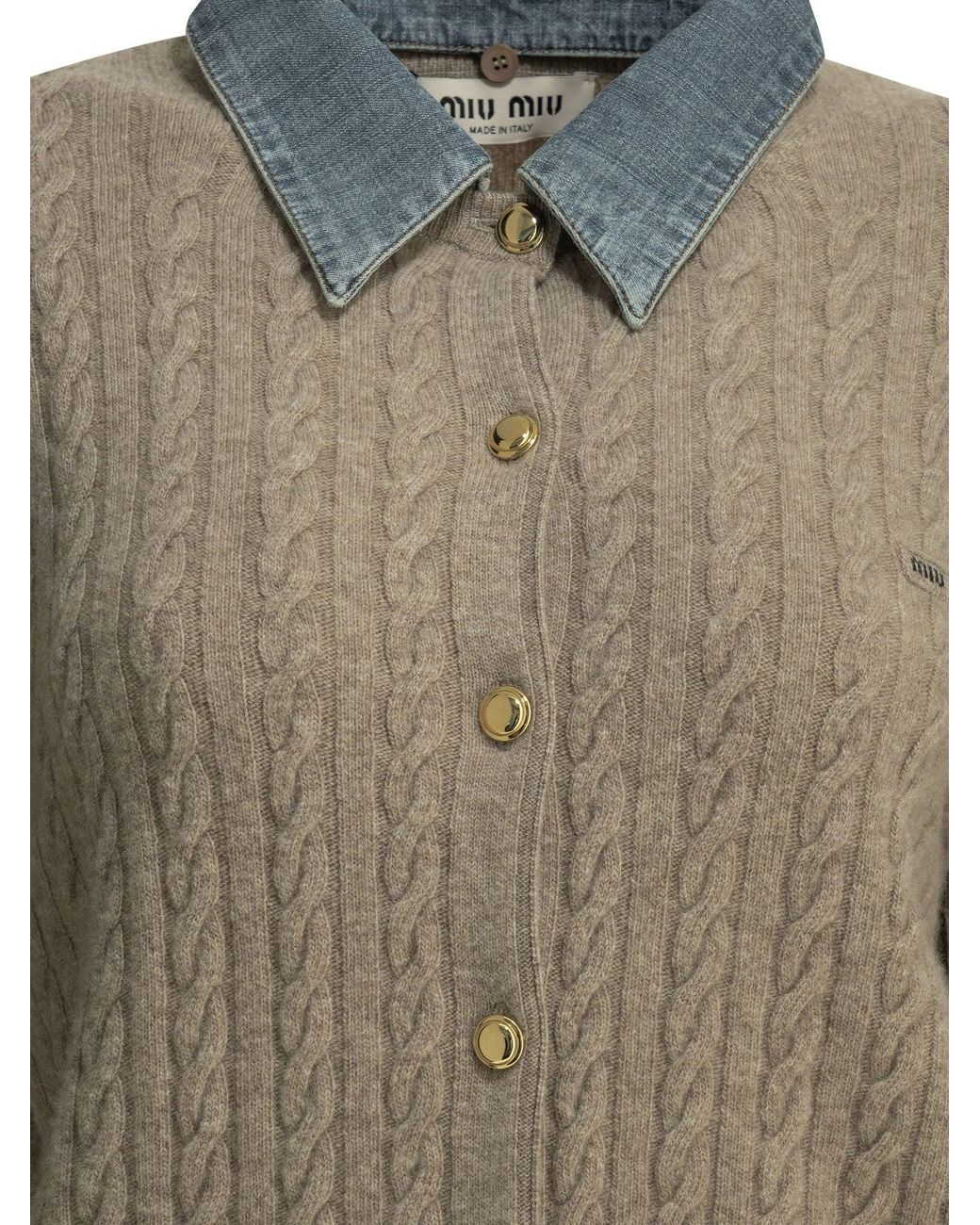 Miu Miu Natural Logo Polo Sweater
