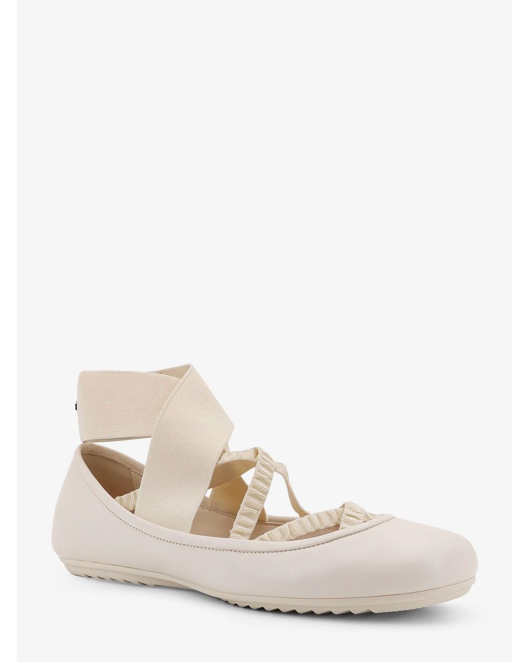 Dior Natural Dior Shade Leather Ballerinas With Elastic Bands