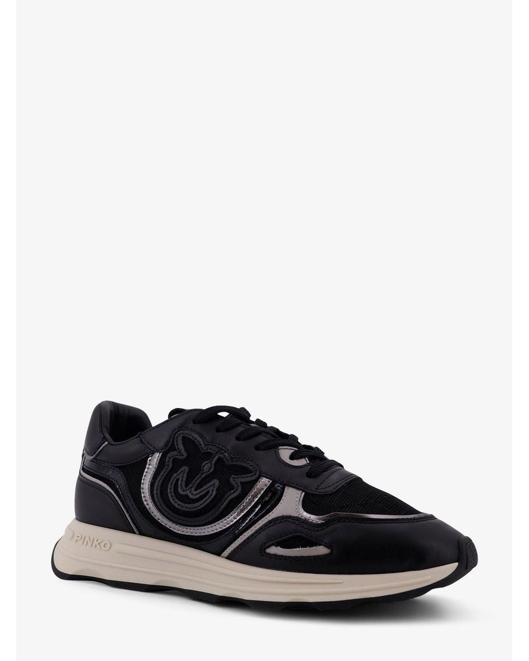 Pinko Black Logo-Appliqué Sneakers