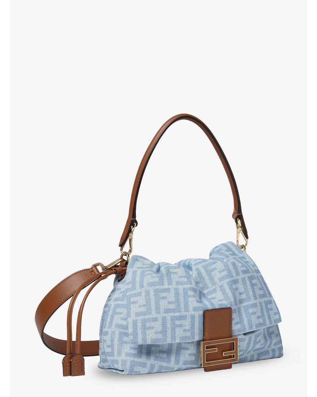 Fendi Blue Mamma Baguette Light Denim Crossbody Bag